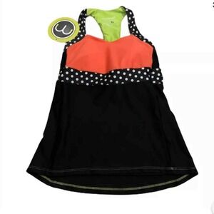 MOXIE Cycling Athletic Tank SWEETHEART Top Size S Bra Size 32-34 Coral Black NWT